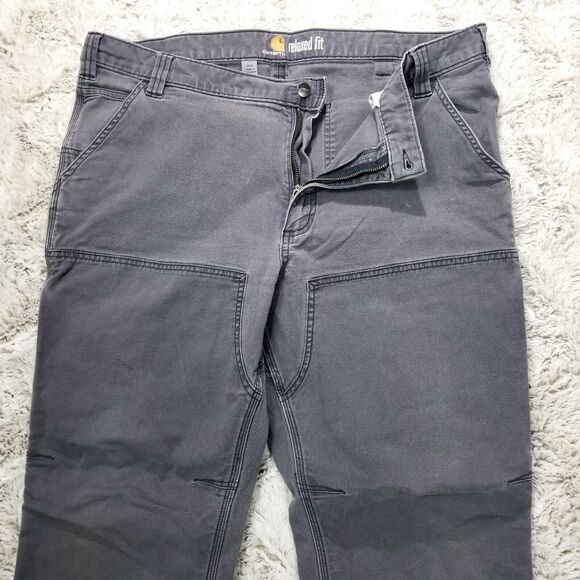 Carhartt Jeans Mens 40×32 Gray Relaxed Fit Medium Wash Denim - Picture 3 of 11